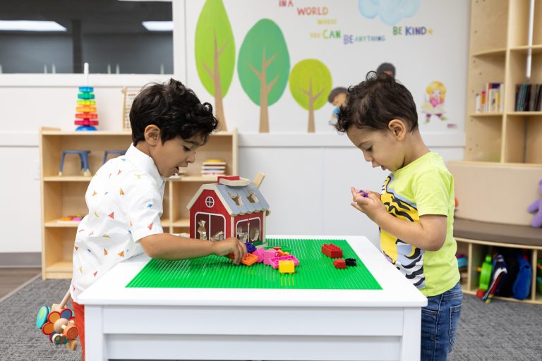 2 kids playing at childrens world daycare canton michigan
